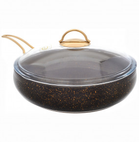 Сковорода 28 см с крышкой антипригарное покрытие чёрная "Leydi /Repast" / 236556