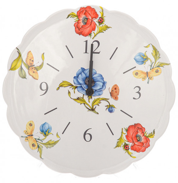 Часы настенные 29,5 см  Artigianato Ceramico by Caroline &quot;Artigianato ceramico /Ботанический сад&quot; / 228413