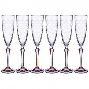 Бокалы для шампанского 200 мл 6 шт  Crystalex CZ s.r.o. "Элизабет /Дымчатое кружево" / 167469