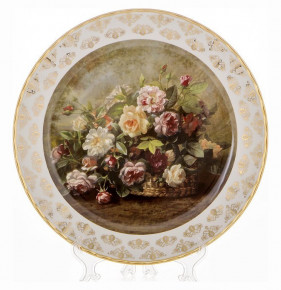 Настенная тарелка 32 см  Bavarian Porcelain "Цветы 2" / 085323