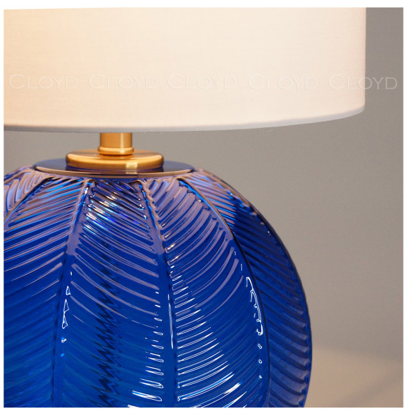 Настольная лампа 1 рожковая  Cloyd &quot;ARBUSS&quot; / выс. 61 см - латунь - синее стекло / 347274