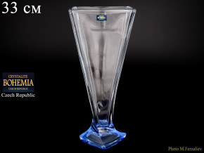 Ваза для цветов 33 см н/н  Crystalite Bohemia "Квадро /Синее дно" / 075785