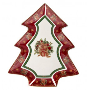 Блюдо 26 х 21 х 3 см Ёлка красное  LEFARD "Christmas Collection /Подарок" / 192363