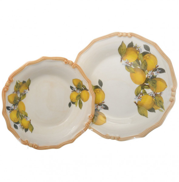 Набор тарелок 2 предмета (24, 25 см)  Ceramica Cuore &quot;Лимоны&quot;  / 226239