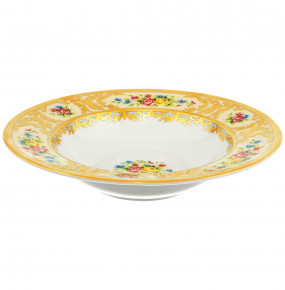 Набор тарелок 22 см 6 шт глубокие  Falkenporzellan "Вена /Розочки на бежевом /с золотом" / 167241