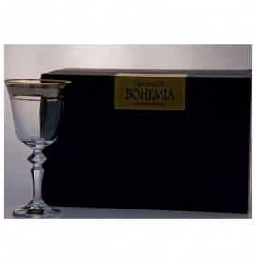 Бокалы для красного вина 220 мл 6 шт  Crystalite Bohemia "Лаура /Цветочный узор на платине" / 005766