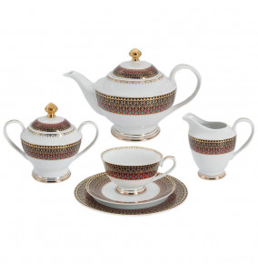 Чайный сервиз на 12 персон 42 предмета краснный  Anna Lafarg Midori "Бухара" / 308254