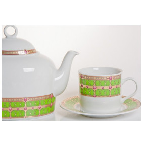 Чайный сервиз на 6 персон 15 предметов  Thun "Кайро /Зелёный" / 039316