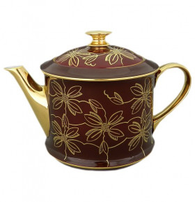 Заварочный чайник 400 мл  Leander "Виндзор /Золотые цветы /бордо" / 158682