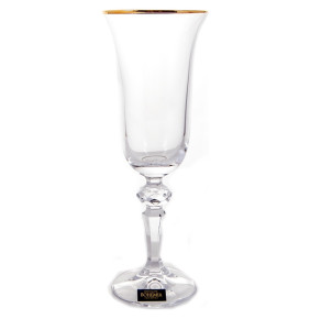 Бокал для шампанского 150 мл 1 шт  Crystalite Bohemia "Лаура /Отводка золото" / 340910