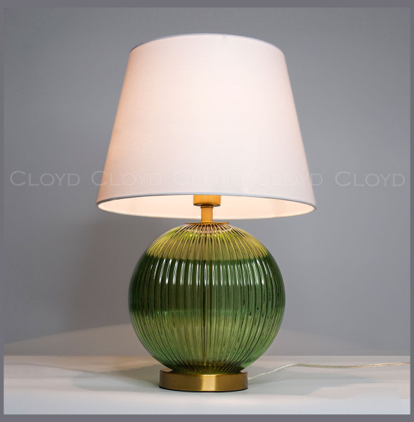 Настольная лампа 1 рожковая  Cloyd &quot;ZUCCHINI&quot; / выс. 54 см - латунь - зелен. стекло / 346464