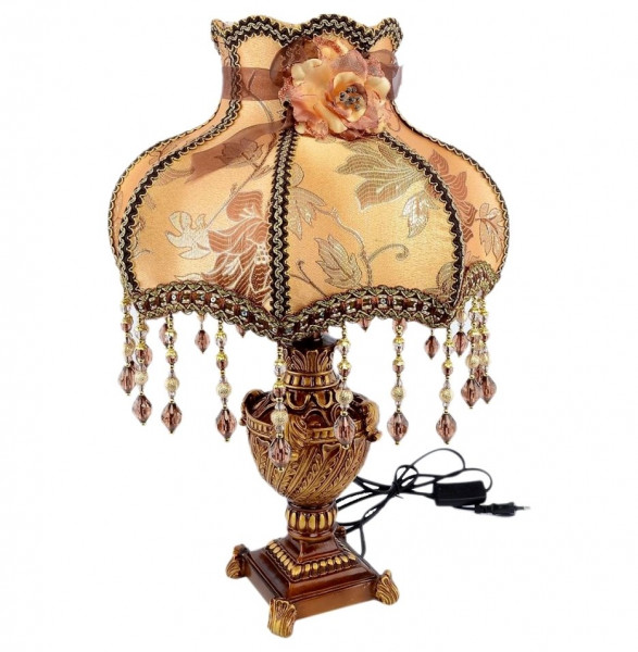 Настольная лампа с абажуром  Royal Classics &quot;Золотые лилии /жёлтый&quot; / 150455