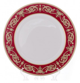 Набор тарелок 19 см 6 шт  Bavarian Porcelain "Александрия /Золотой узор на красном" / 070335