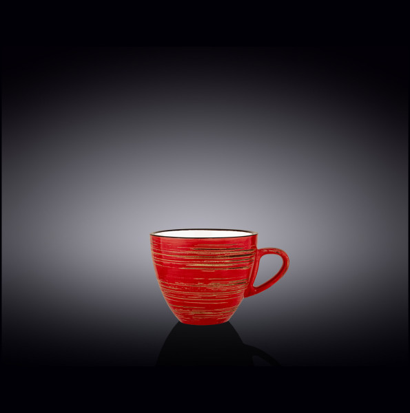 Кофейная чашка 110 мл красная  Wilmax &quot;Spiral&quot; / 261562