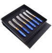 Столовые приборы 6 предметов Ножи для масла  Domus Design &quot;D&amp;D /Виктория&quot; синяя ручка  / 201540