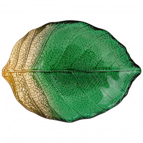 Блюдо 28 см Лист  АКСАМ "Leaf emerald" / 277040