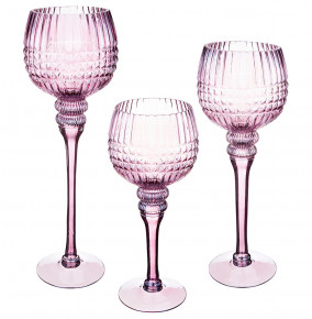 Набор ваз интерьерных 3 шт (30, 35, 40 см) розовые  LEFARD "Lefard" / 187461