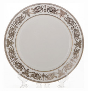 Набор тарелок 27 см 6 шт  Bavarian Porcelain "Александрия /Платиновый узор на белом" / 070340