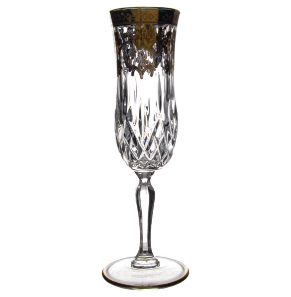 Бокалы для шампанского 130 мл 6 шт  Art Decor &quot;Edelweiss /Золото&quot; / 273153
