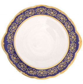 Пирожковая тарелка 27 см  Bavarian Porcelain "Мария-Тереза /Цветочная роспись /Кобальт"   / 277850