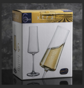 Бокалы для шампанского 210 мл 6 шт  Crystalex CZ s.r.o. "Экстра /Без декора" / 150825