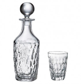 Набор для виски 7 предметов (графин 750 мл + 6 стаканов по 290 мл)  Crystalite Bohemia "Мраморные шарики /Без декора" / 153901