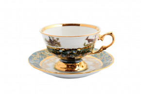 Чайная чашка 220 мл 1 шт (без блюдца)   Sterne porcelan "Фредерика /Охота зеленая" / 182831