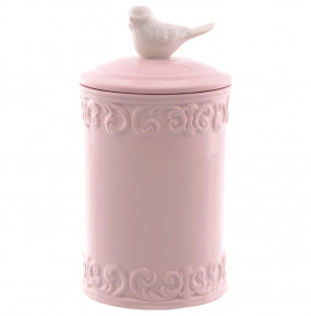Ёмкость для сыпучих продуктов с крышкой розовая "Птичка /Royal Classics" / 150235