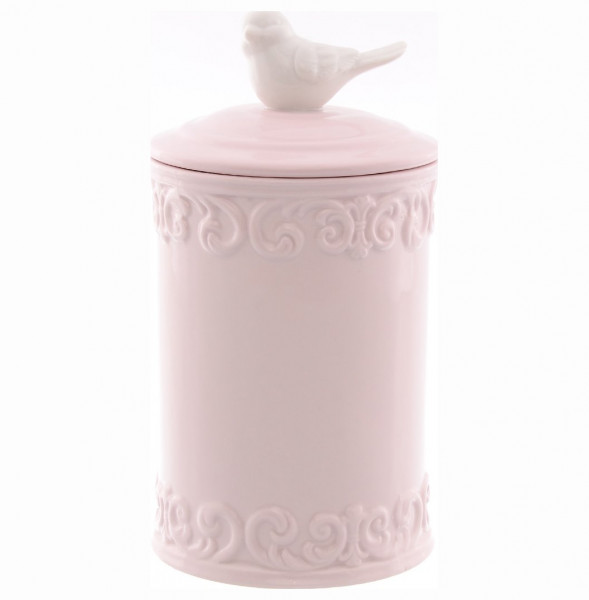 Ёмкость для сыпучих продуктов с крышкой розовая &quot;Птичка /Royal Classics&quot; / 150235