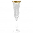 Бокалы для шампанского 190 мл 6 шт  Crystalex CZ s.r.o. &quot;Анжела /Матовые цветы /золото&quot; E-V / 101409