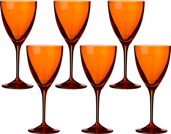 Бокалы для белого вина 250 мл 6 шт  Crystalex CZ s.r.o. &quot;Кейт /Оранжевые&quot;  / 170350