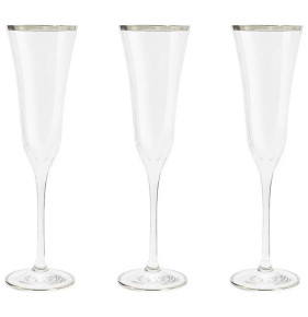Бокалы для шампанского 175 мл 6 шт  Same Crystal "Сабина /Отводка платина" (подарочная упаковка) / 300258