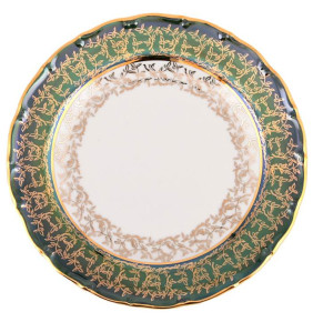 Набор тарелок 21 см 6 шт  Chodov "Аристократ /Золотые листики на зелёном" / 211458