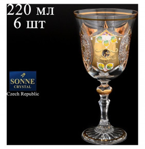 Бокалы для красного вина 220 мл 6 шт  Sonne Crystal "Лаура /Хрусталь с золотом" / 067816