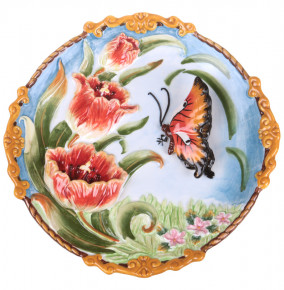 Тарелка настенная 21 см  LEFARD "Тюльпаны и бабочка" / 192506