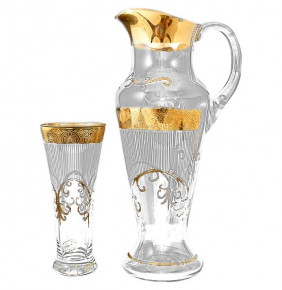 Набор для воды 7 предметов (кувшин + 6 стаканов)  Crystalex CZ s.r.o. "Иксовка /Крапник золото" / 118847
