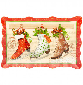 Блюдо 25 см прямоугольное  LEFARD "Рождественская сказка" (6шт.) / 268424