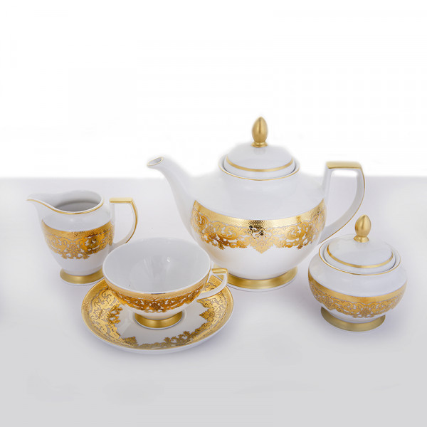 Чайный сервиз на 6 персон 15 преметов  Falkenporzellan &quot;Фавола /Крем в золотой роскоши&quot; / 147897