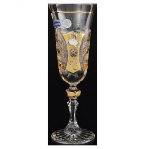 Бокалы для шампанского 150 мл 6 шт  Glasspo "Хрусталь с золотом" / 013678