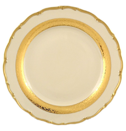 Набор тарелок 25 см 6 шт  Bohemia Porcelan Moritz Zdekauer 1810 s.r.o. &quot;Анжелика /Золотая лента /СК&quot; / 056954