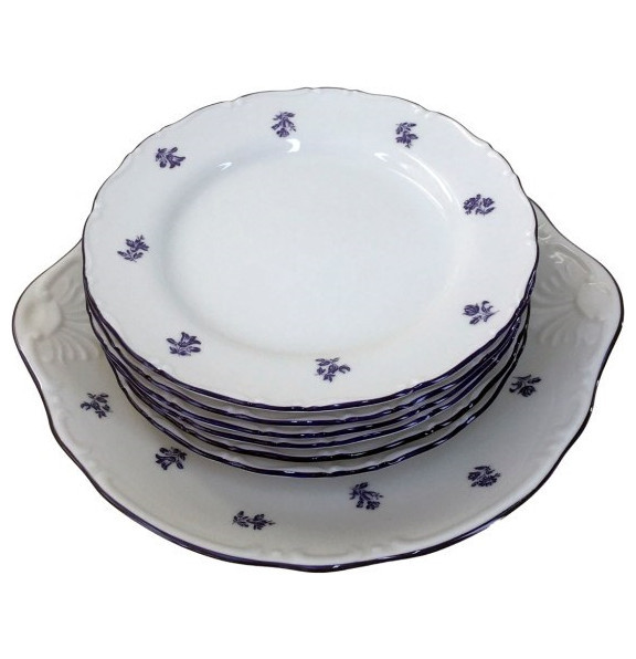 Набор для торта 7 предметов  Thun &quot;Офелия /Мелкие синие цветы&quot; / 232257