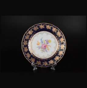 Набор тарелок 25 см 6 шт  Bohemia Porcelan Moritz Zdekauer 1810 s.r.o. "Офелия /Кобальт /Полевой цветок" / 039088