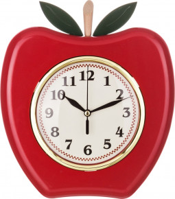 Часы настенные 21 х 23,5 х 4,5 см кварцевые красные  LEFARD "FRUIT"  / 187909