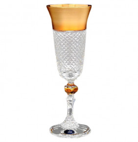 Бокалы для шампанского 150 мл 6 шт  Sonne Crystal "Хрусталь с золотом" / 067821