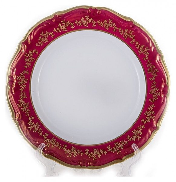 Набор тарелок 25 см 6 шт  Bavarian Porcelain &quot;Мария-Тереза /Барокко Красный&quot; / 133760