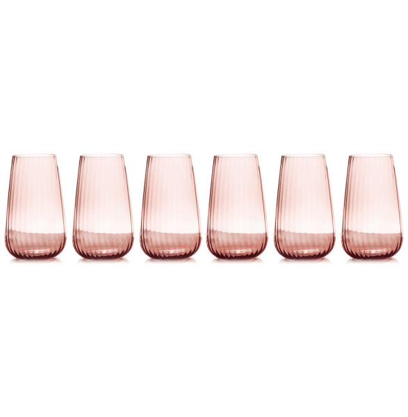 Стаканы для воды 570 мл 6 шт розовые  Le Stelle &quot;Opium&quot; (подарочная упаковка) / 342815