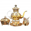 Чайный сервиз на 6 персон 15 предметов  Jahami &quot;Хрусталь с золотом&quot; / 038428