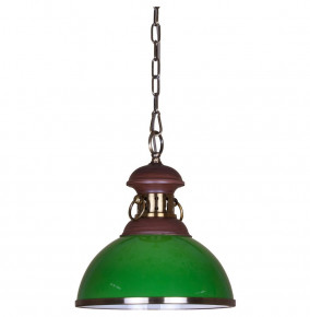Светильник 1 рожковый  Velante "Зеленый фонарь" бронза,коричневый/зеленый / 304313