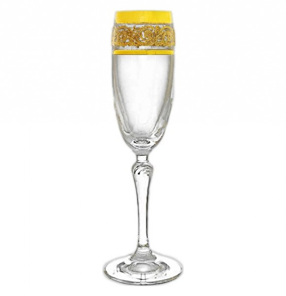 Бокалы для шампанского 160 мл 6 шт  Rona &quot;Люция /Золотая коллекция, широкое золото&quot; / 018207