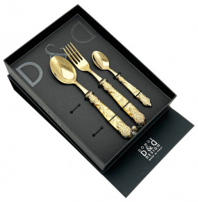 Столовые приборы 18 предметов на 6 персон  Domus Design "D&D /Версаль" светлый янтарь с золотом / 277197